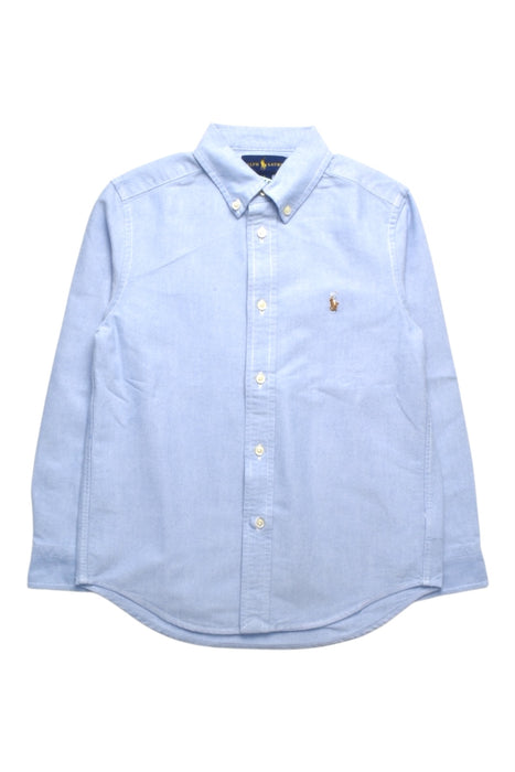 A Blue Long Sleeve Shirts from Ralph Lauren in size 7Y for boy. (Front View)