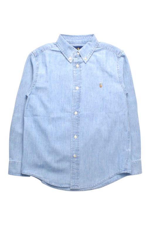 A Blue Long Sleeve Shirts from Ralph Lauren in size 7Y for boy. (Front View)