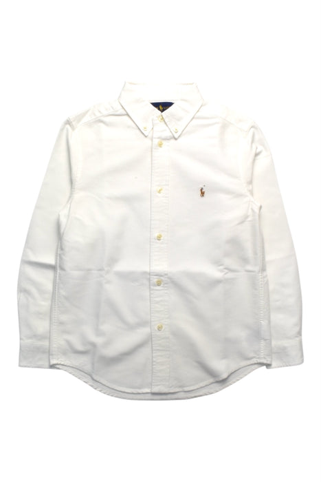 A White Long Sleeve Shirts from Ralph Lauren in size 7Y for boy. (Front View)