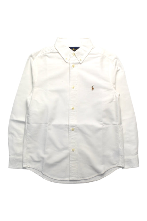A White Long Sleeve Shirts from Ralph Lauren in size 7Y for boy. (Front View)