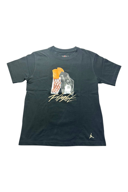 A Black Short Sleeve T Shirts from Air Jordan in size 13Y for boy. (Front View)