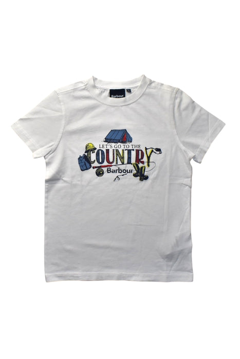 A White Short Sleeve T Shirts from Barbour in size 6T for boy. (Front View)