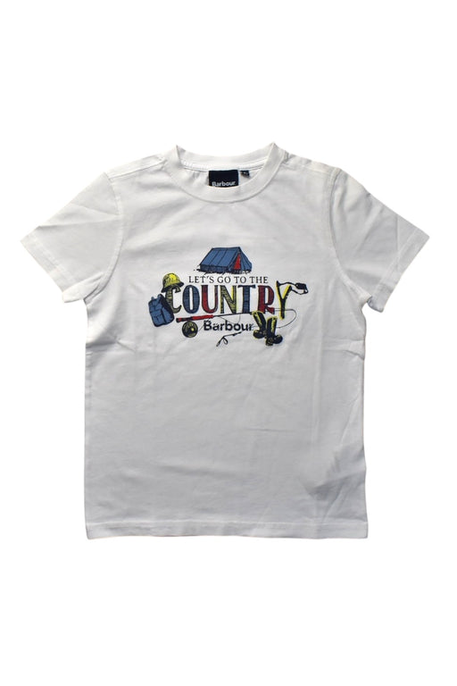 A White Short Sleeve T Shirts from Barbour in size 6T for boy. (Front View)