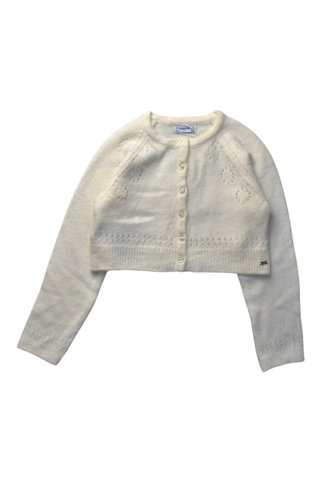 A White Cardigans from Mayoral in size 6T for girl. (Front View)
