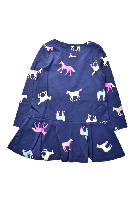 A Navy Long Sleeve Dresses from Joules in size 2T for girl. (Back View)