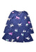 A Navy Long Sleeve Dresses from Joules in size 2T for girl. (Back View)