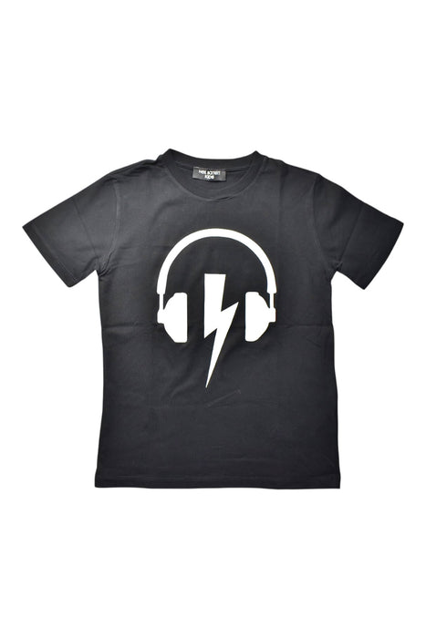 A Black Short Sleeve T Shirts from Neil Barrett Kids in size 10Y for boy. (Front View)