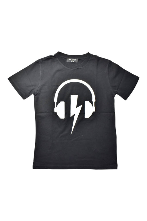 A Black Short Sleeve T Shirts from Neil Barrett Kids in size 10Y for boy. (Front View)