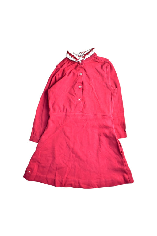 A Red Long Sleeve Dresses from Chateau de Sable in size 4T for girl. (Front View)