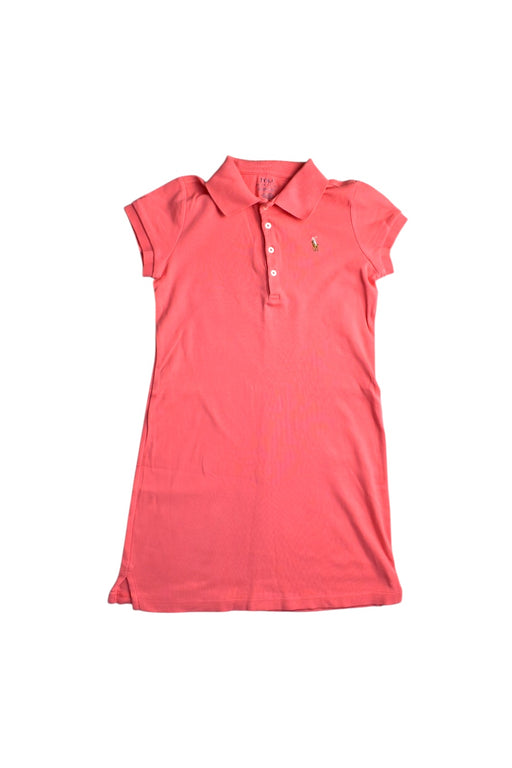 A Pink Short Sleeve Dresses from Polo Ralph Lauren in size 7Y for girl. (Front View)