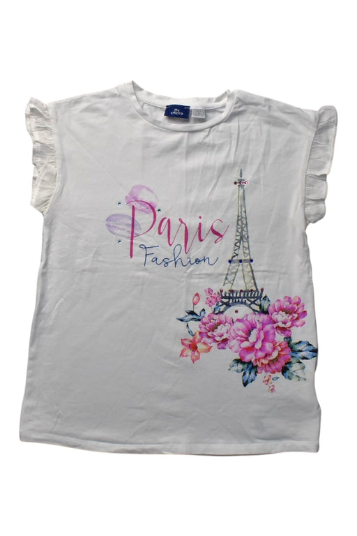 A White Short Sleeve Tops from Chicco in size 8Y for girl. (Front View)