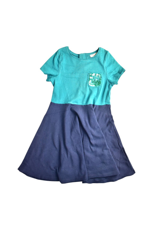 A Teal Short Sleeve Dresses from Du Pareil au même in size 6T for girl. (Front View)