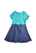 A Teal Short Sleeve Dresses from Du Pareil au même in size 6T for girl. (Front View)