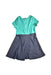 A Teal Short Sleeve Dresses from Du Pareil au même in size 6T for girl. (Back View)