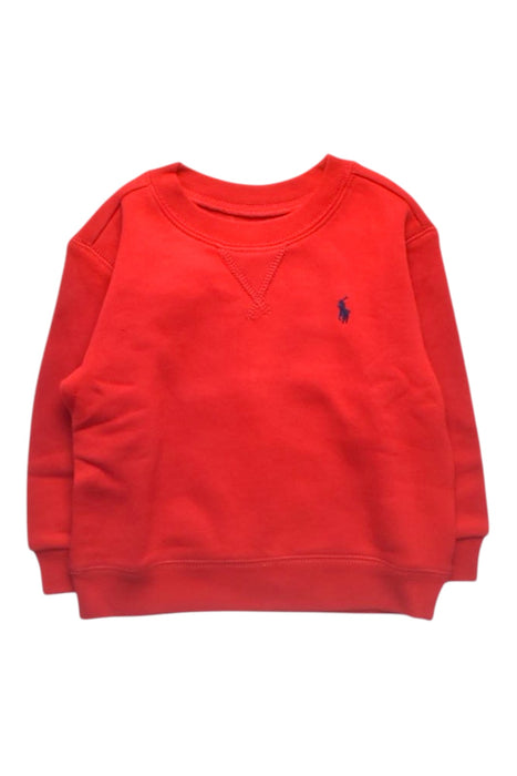 A Red Crewneck Sweatshirts from Ralph Lauren in size 12-18M for boy. (Front View)