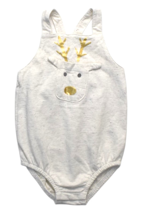 A White Sleeveless Rompers from Seed in size 6-12M for boy. (Front View)