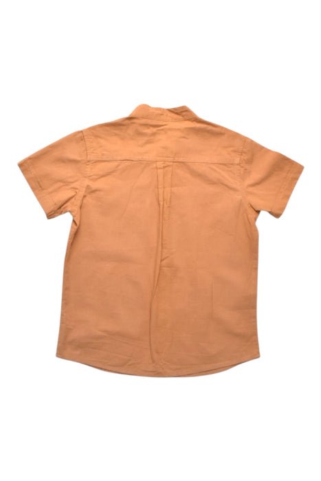 A Brown Short Sleeve Shirts from Le Petit Society in size 3T for boy. (Back View)
