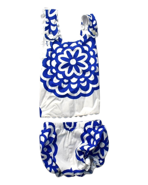 A Blue Shorts Sets from Jacadi in size 6-12M for girl. (Front View)