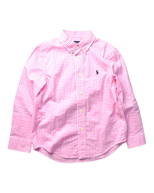 A Pink Long Sleeve Shirts from Ralph Lauren in size 6T for boy. (Front View)