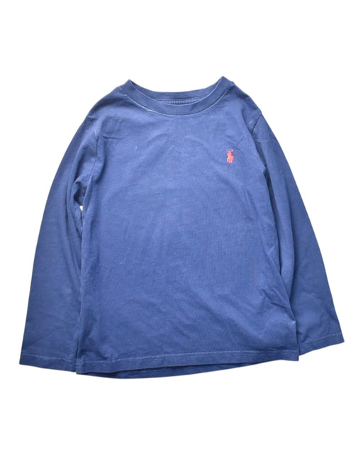 A Blue Long Sleeve T Shirts from Polo Ralph Lauren in size 5T for boy. (Front View)