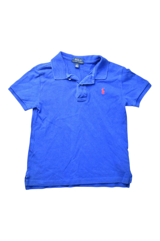 A Blue Short Sleeve Polos from Polo Ralph Lauren in size 6T for boy. (Front View)