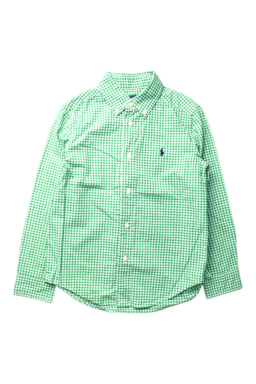 A Green Long Sleeve Shirts from Polo Ralph Lauren in size 6T for boy. (Front View)