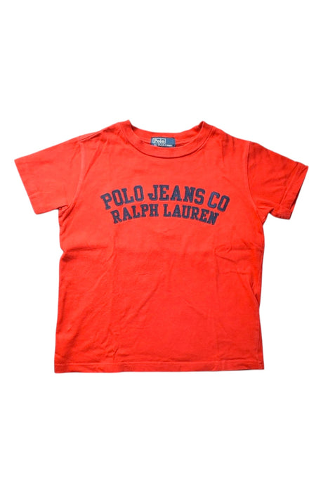 A Red Short Sleeve T Shirts from Polo Ralph Lauren in size 4T for boy. (Front View)