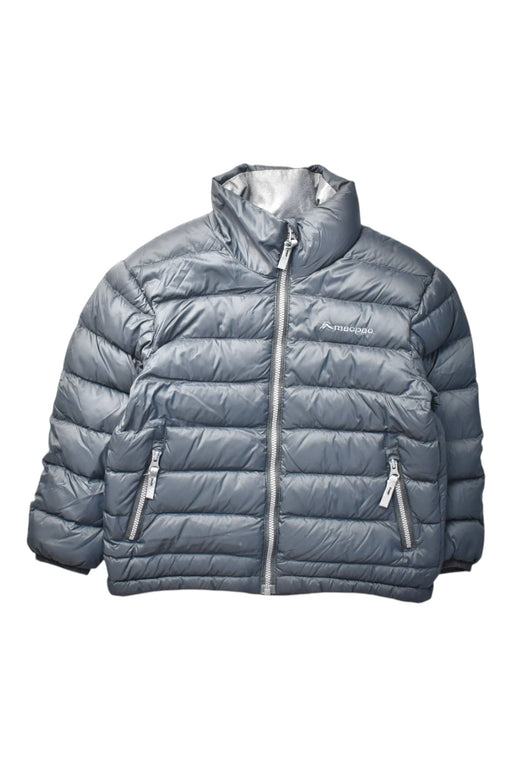 A Grey Puffer/Quilted Jackets from Macpac in size 3T for boy. (Front View)