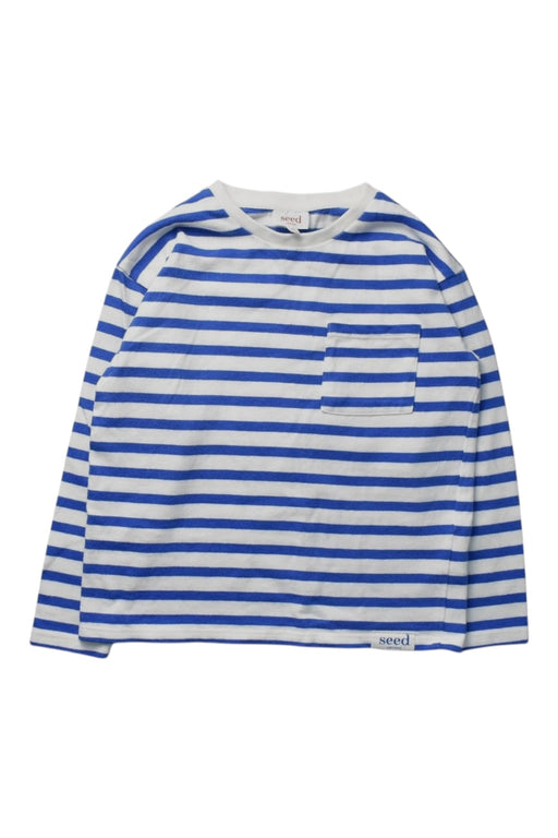 A Blue Long Sleeve T Shirts from Seed in size 6T for boy. (Front View)
