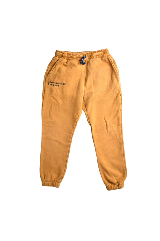 A Orange Sweatpants from Seed in size 6T for boy. (Front View)
