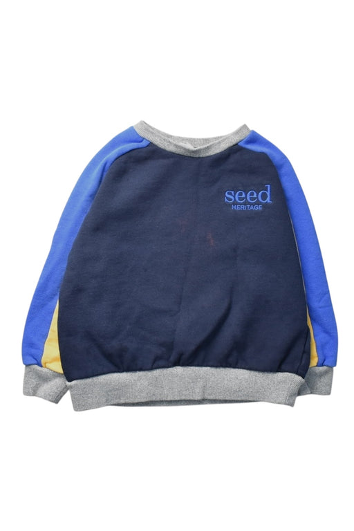 A Multicolour Crewneck Sweatshirts from Seed in size 6T for boy. (Front View)