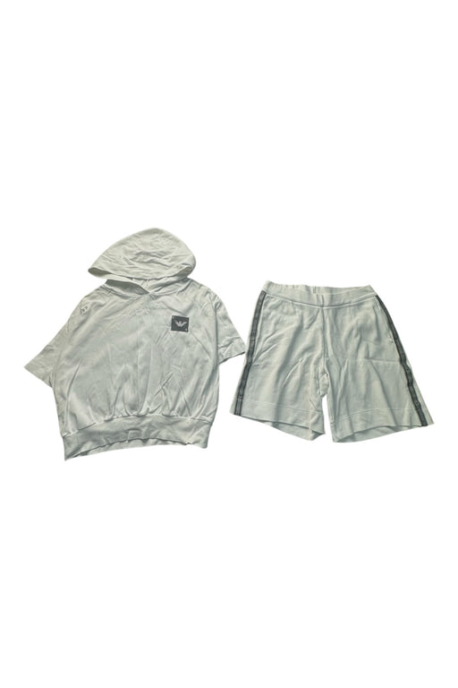 A Grey Shorts Sets from Emporio Armani in size 14Y for boy. (Front View)