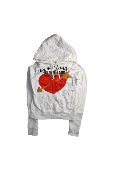 A White Hooded Sweatshirts from Helmut Lang in size 12Y for girl. (Front View)