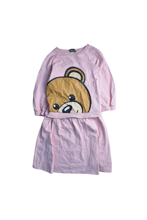 A Pink Long Sleeve Dresses from Moschino in size 12Y for girl. (Front View)
