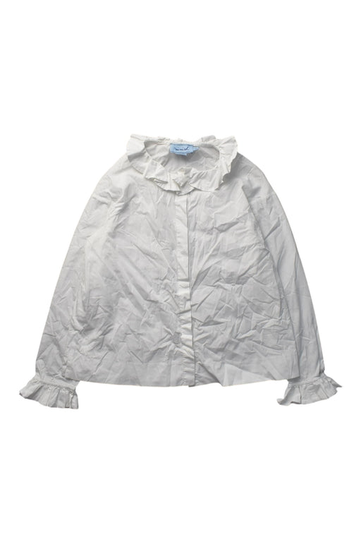 A White Long Sleeve Shirts from MiMiSol in size 12Y for girl. (Front View)