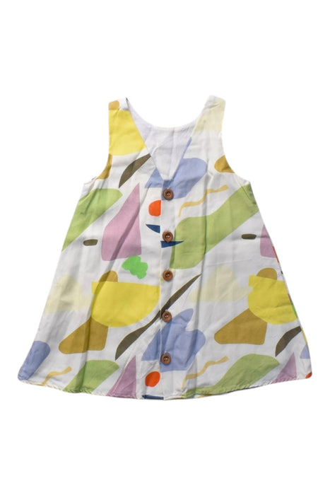 A Multicolour Sleeveless Dresses from Our Mini Nature in size 12-18M for girl. (Back View)