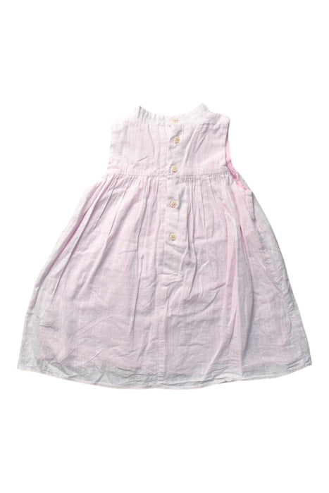 A Pink Sleeveless Dresses from Our Mini Nature in size 2T for girl. (Back View)