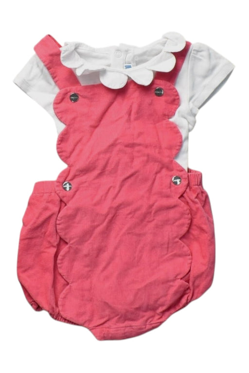 A Pink Sleeveless Rompers from Jacadi in size 6-12M for girl. (Front View)