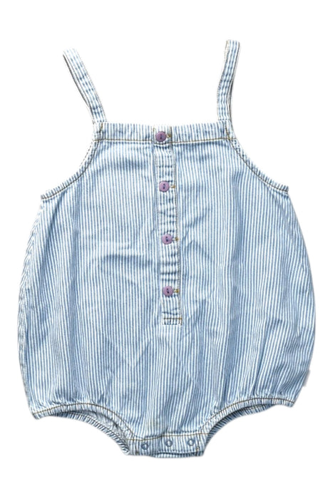 A Blue Sleeveless Rompers from Tinycottons in size 12-18M for girl. (Front View)