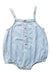 A Blue Sleeveless Rompers from Tinycottons in size 12-18M for girl. (Front View)