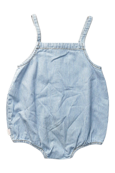 A Blue Sleeveless Rompers from Tinycottons in size 12-18M for girl. (Back View)