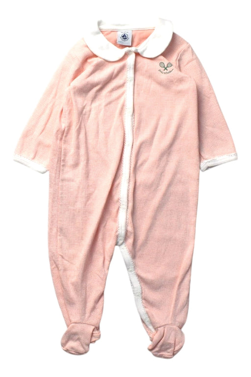 A Pink Onesies from Petit Bateau in size 3-6M for girl. (Front View)