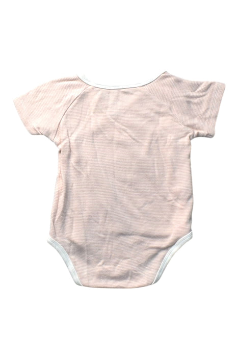 A Pink Short Sleeve Bodysuits from Mori in size 6-12M for girl. (Back View)