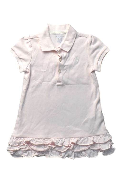 A Pink Short Sleeve Dresses from Polo Ralph Lauren in size 6-12M for girl. (Front View)