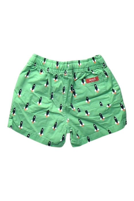 A Green Shorts from Seed in size 3T for boy. (Back View)
