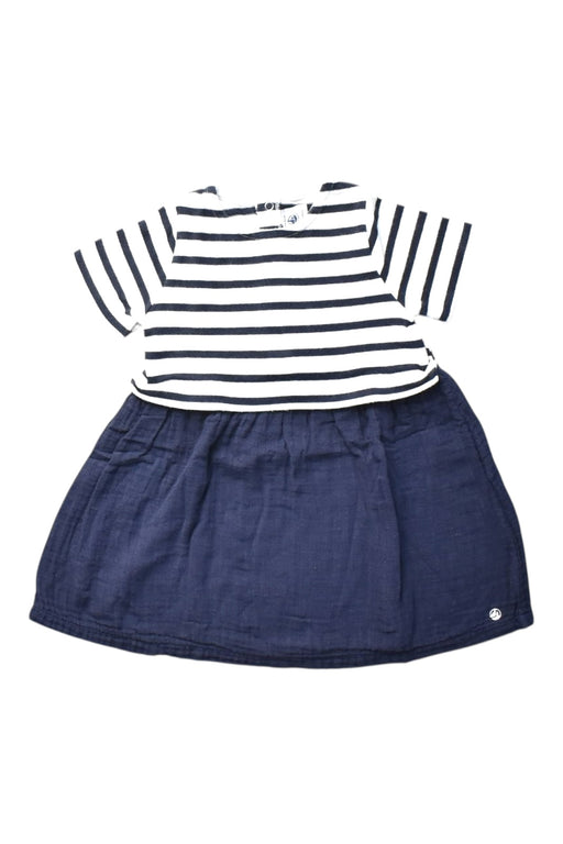 A White Short Sleeve Dresses from Petit Bateau in size 12-18M for girl. (Front View)