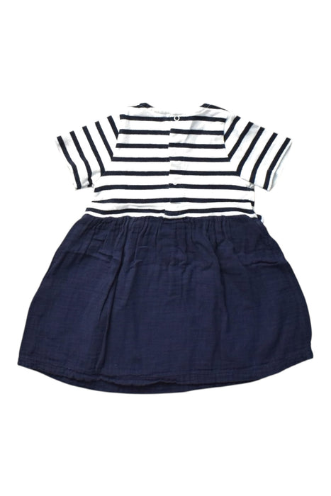 A White Short Sleeve Dresses from Petit Bateau in size 12-18M for girl. (Back View)