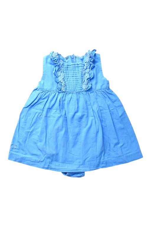 A Blue Sleeveless Dresses from Chateau de Sable in size 6-12M for girl. (Front View)