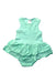 A Green Sleeveless Rompers from Seed in size 6-12M for girl. (Front View)