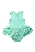 A Green Sleeveless Rompers from Seed in size 6-12M for girl. (Back View)